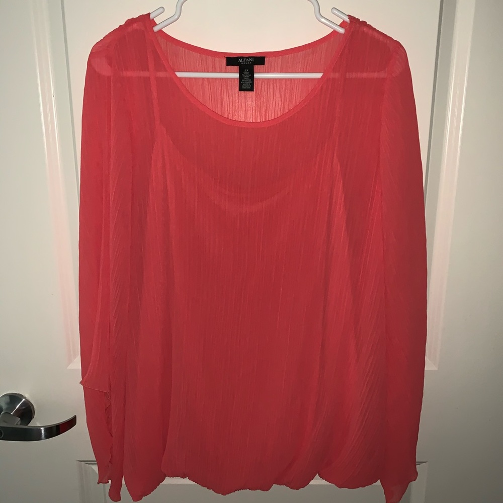 Alfani 2X Bubble Top with Bell Sleeves